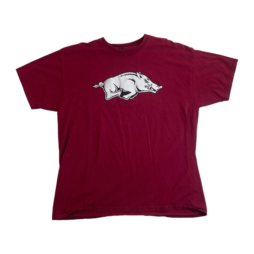 Arkansas Razorbacks Heritage Arch T Shirt Russell Athletic Red Short Sleeve XL